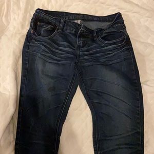 Dark blue denim with black sequins size 3 fits like a 0